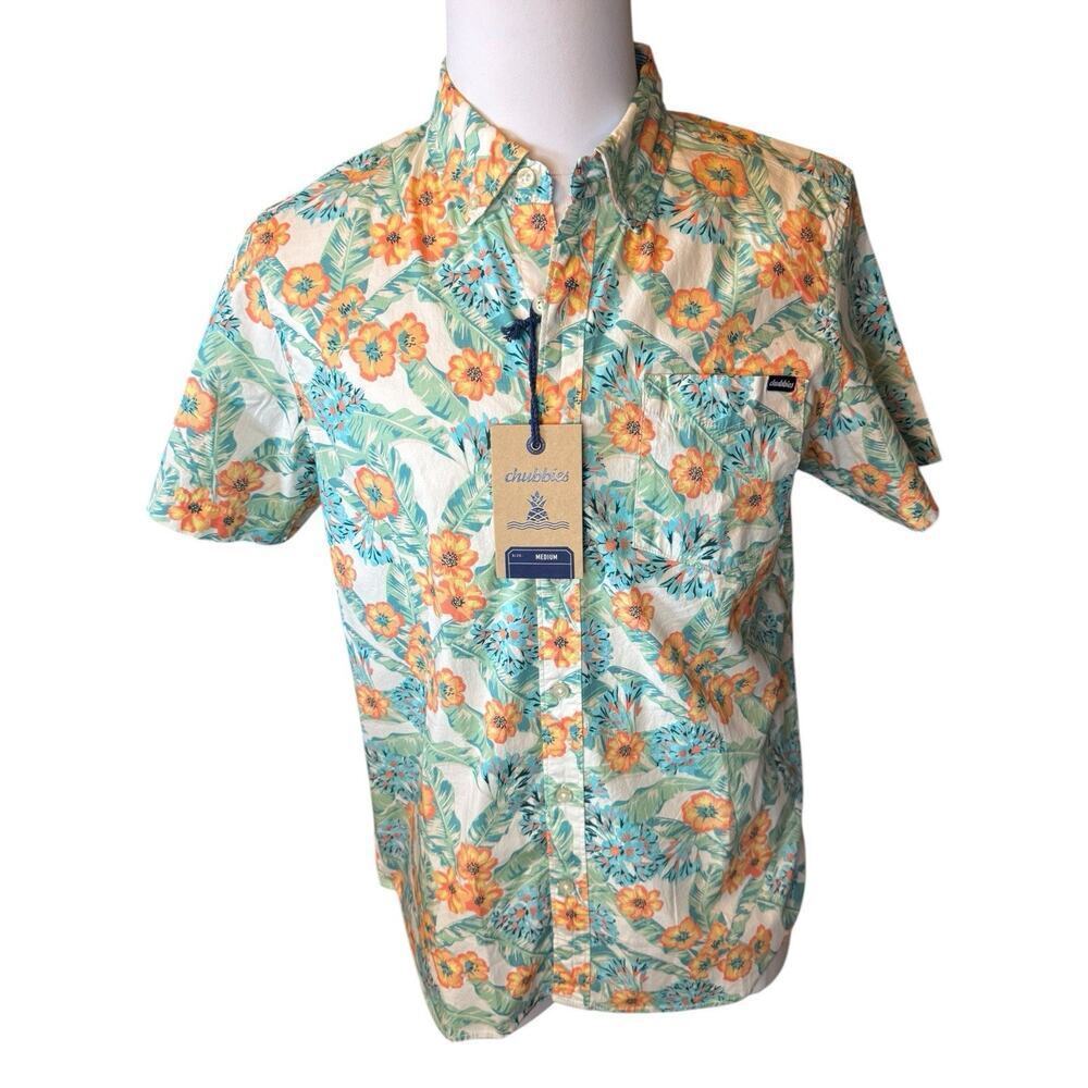 Chubbies NEW Men's The Flower Leader Friday Short Sleeve Shirt Medium Hawaiian